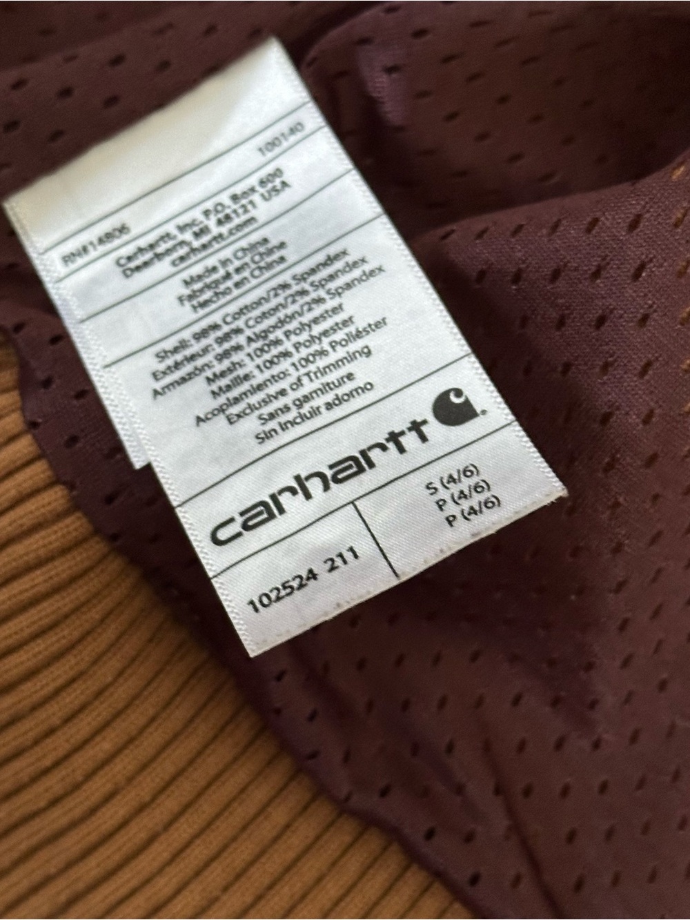 Women’s Small Carhartt Crawford Tan Workwear Bomber Jacket rugged flex fit - Picture 6 of 7